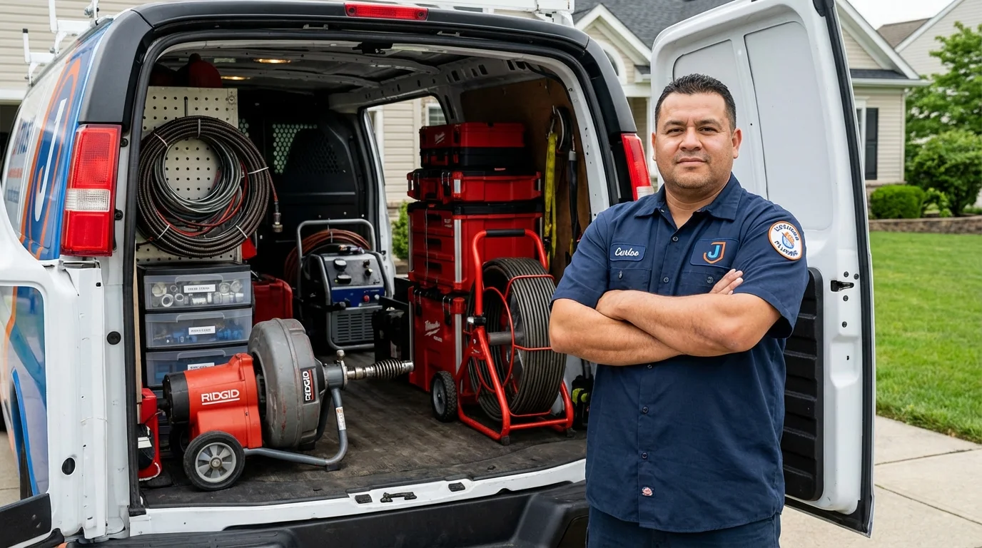 Professional drain cleaning equipment and Johns Plumbing LLC plumber in North Hollywood