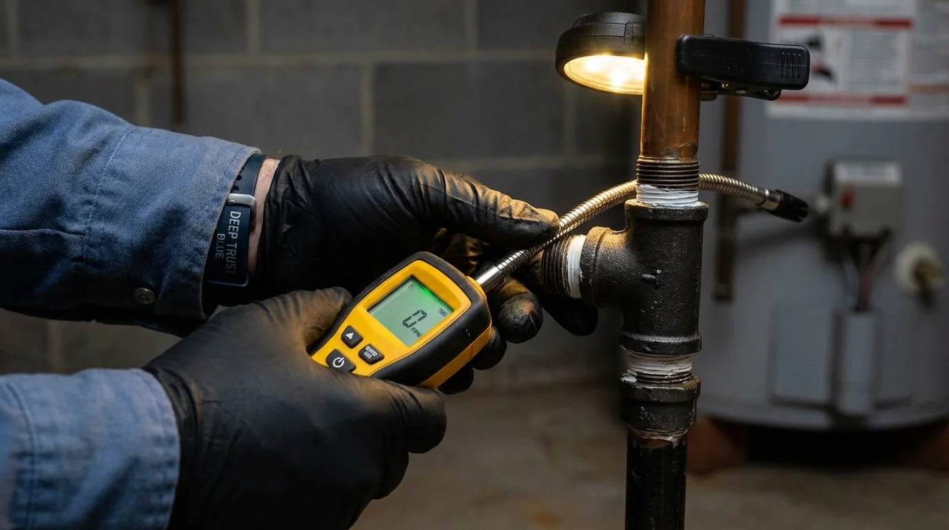 Gas leak detection with electronic sniffer by Johns Plumbing LLC in North Hollywood