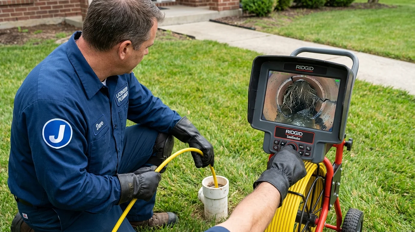 Sewer camera inspection being performed by Johns Plumbing LLC in North Hollywood