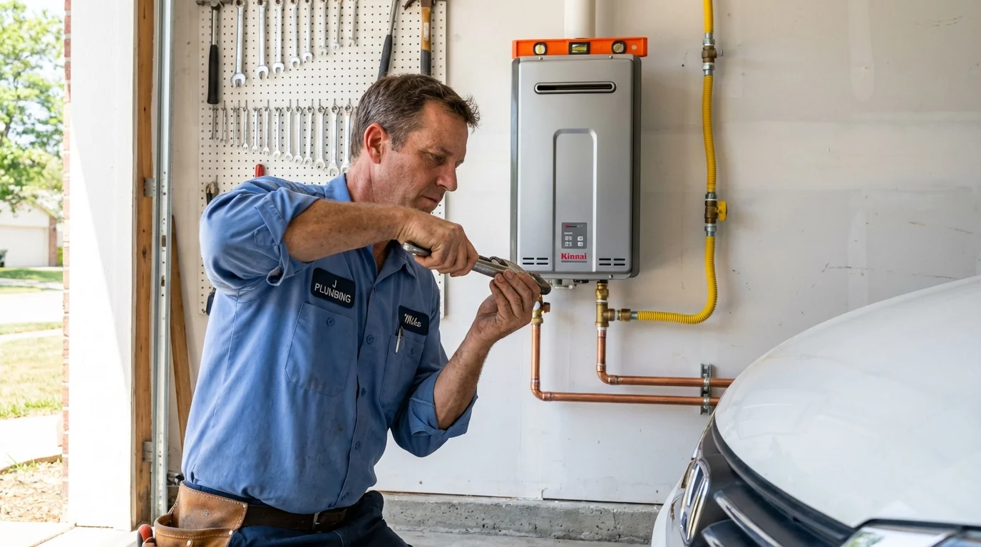 Tankless water heater installation by a Johns Plumbing LLC plumber in North Hollywood